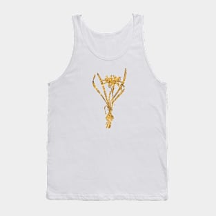 Vintage Gilded Sea Daffodil Botanical Gold Leaf Tank Top